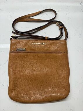 Michael Kors Tan Pebbled Leather Crossbody with Gold Hardware